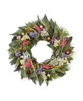 Magnolia Supply Co Preserved Floral Sage Wreath Handcrafted, 19"