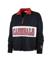 Women's '47 Brand Navy St. Louis Cardinals Remi Quarter-Zip Cropped Top