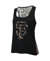 Women's Majestic Threads Black San Francisco Giants Leopard Tank Top