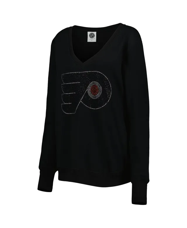 Cuce Black Atlanta Falcons Sequin Logo V-Neck Pullover Sweatshirt