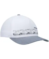 Men's Travis Mathew White and Gray Drone Footage Snapback Hat