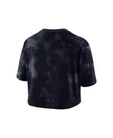 Women's Nike Navy Penn State Nittany Lions Tie-Dye Cropped T-shirt