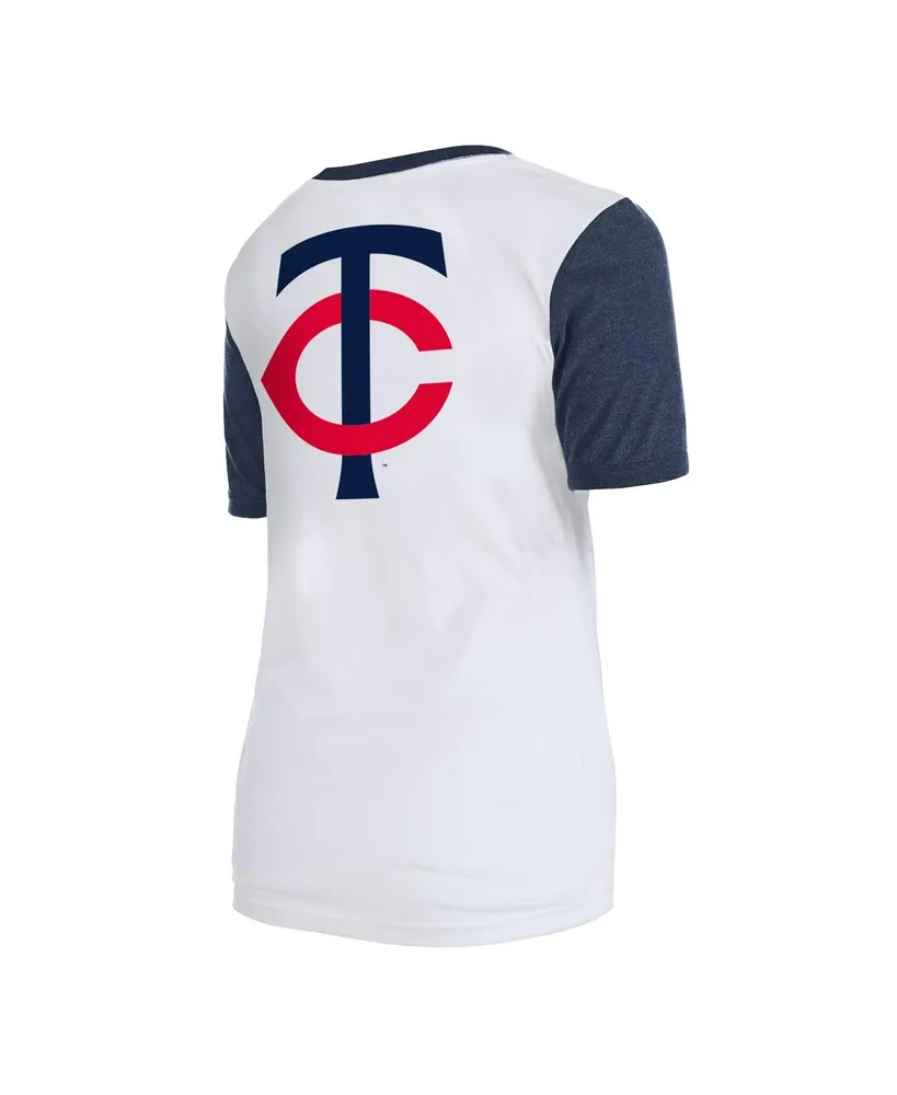 Women's New Era White Minnesota Twins Colorblock T-shirt
