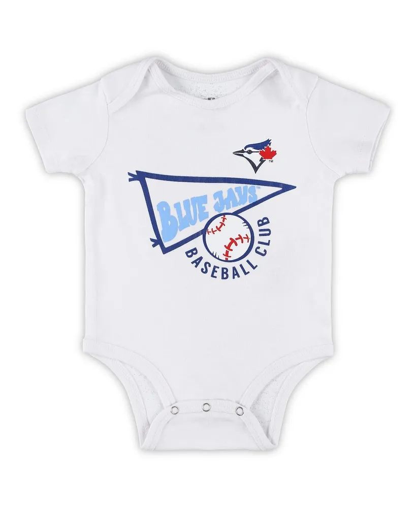 Newborn and Infant Boys Girls Powder Blue, White, Heather Gray Toronto Blue Jays Biggest Little Fan 3-Pack Bodysuit Set