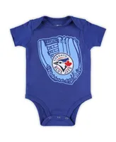 Newborn and Infant Boys Girls Royal, Powder Blue, White Toronto Blue Jays Minor League Player Three-Pack Bodysuit Set