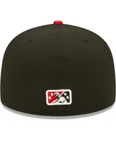 Men's New Era Black Carolina Mudcats Authentic Collection Team Home 59FIFTY Fitted Hat