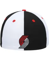 Men's New Era Black, White Portland Trail Blazers Script Pinwheel 59FIFTY Fitted Hat