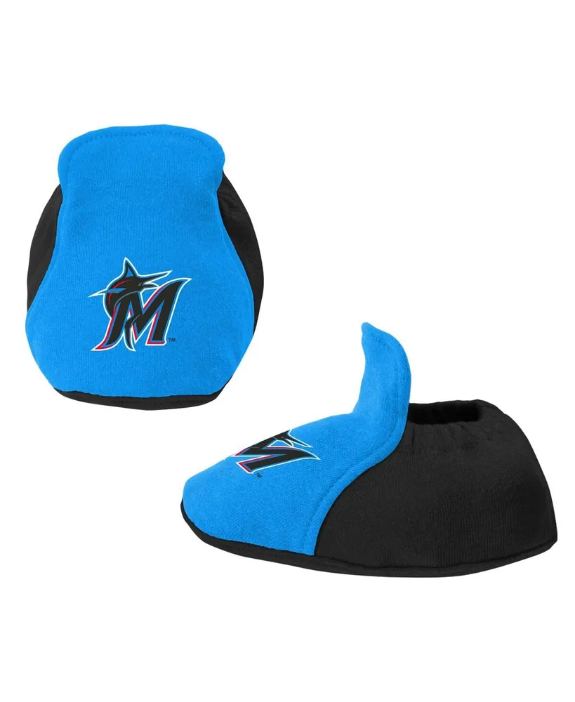 Newborn and Infant Boys and Girls Black, Blue Miami Marlins Three-Piece Love of Baseball Bib, Bodysuit and Booties Set