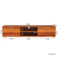 Walnut Tv Stand For 70 Inch Tv Stands, Media Console Entertainment Center Television Table