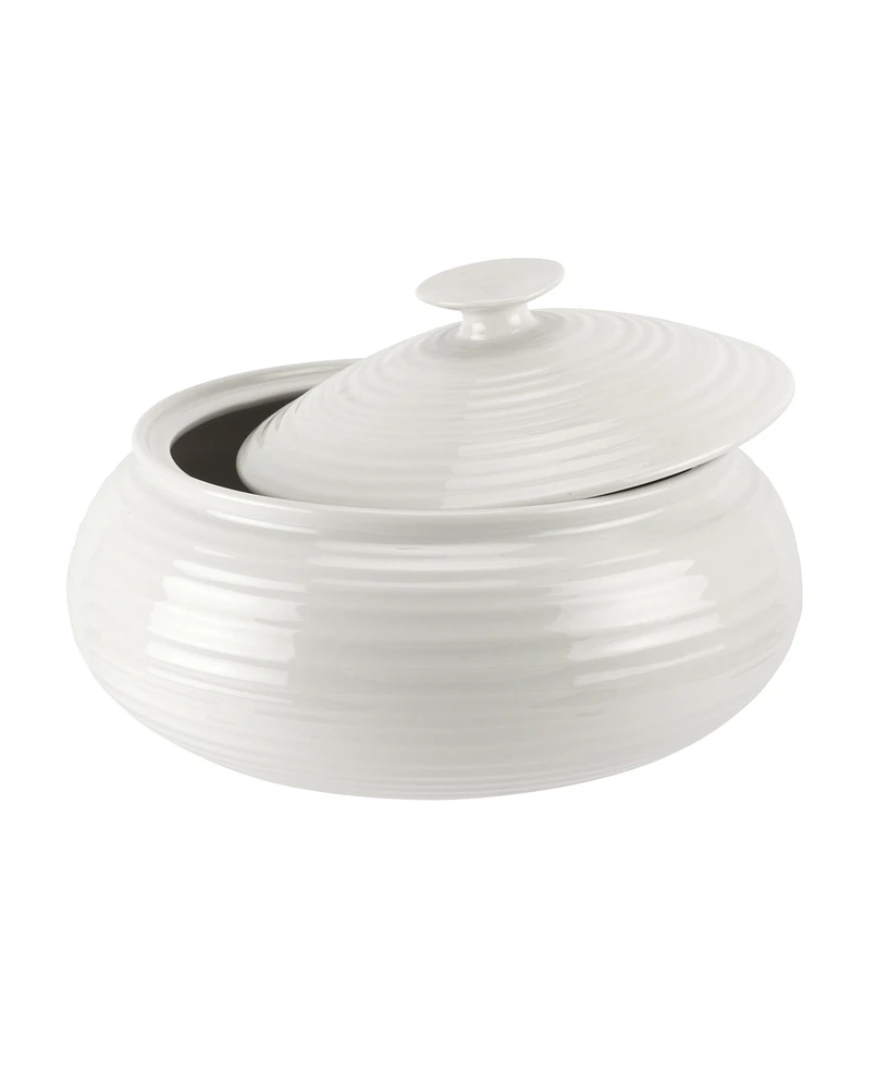 Portmeirion Sophie Conran White Low, Covered Casserole, 6 pt.