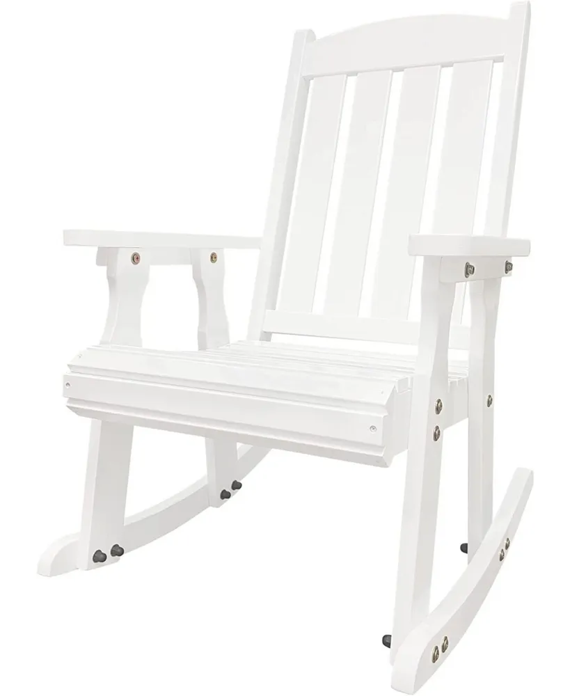 Wooden Rocking Chair with Comfortable Backrest Inclination