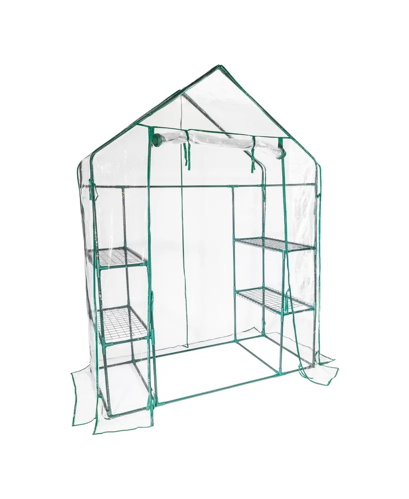 Garden Elements Personal Plastic Indoor Outdoor Standing Greenhouse For Seed Starting and Propagation, Frost Protection Clear, Medium, 56 Inches x 29