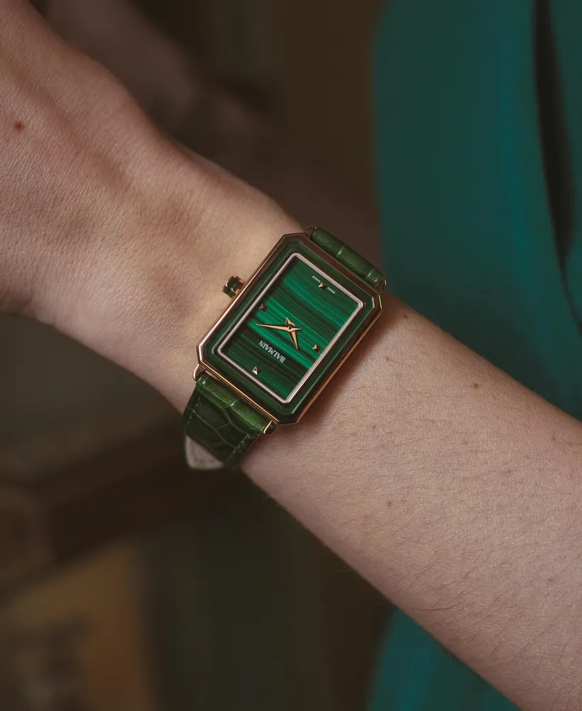 Balmain Women's Swiss Eirini Green Leather Strap Watch 25x33mm