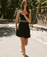 Karl Lagerfeld Paris Women's Contrast-Trim A-Line Dress