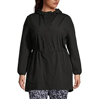 Lands' End Plus Waterproof Hooded Packable Raincoat