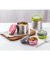 Lunch Box Set, An Vacuum Insulated Box, 2 Food Containers, A Bag, Portable Cutlery Set