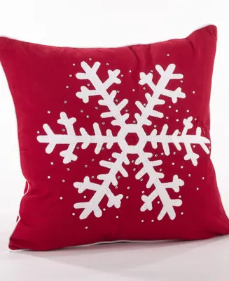 Saro Lifestyle Single Snowflake Decorative Pillow, 18" x 18"