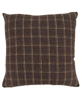 Saro Lifestyle Reindeer Plaid Decorative Pillow, 18" x 18"