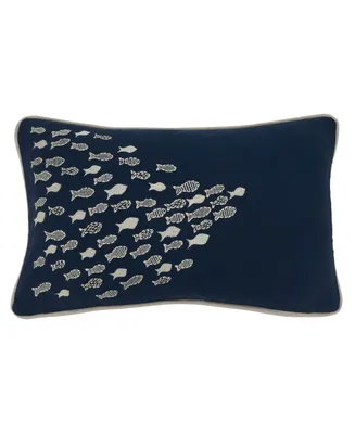 Saro Lifestyle School O'Fish Decorative Pillow, 12" x 20"