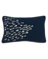 Saro Lifestyle School O'Fish Decorative Pillow, 12" x 20"