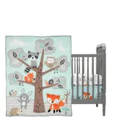 Bedtime Originals Woodland Friends 3-Piece Animals Mint/Gray Crib Bedding Set