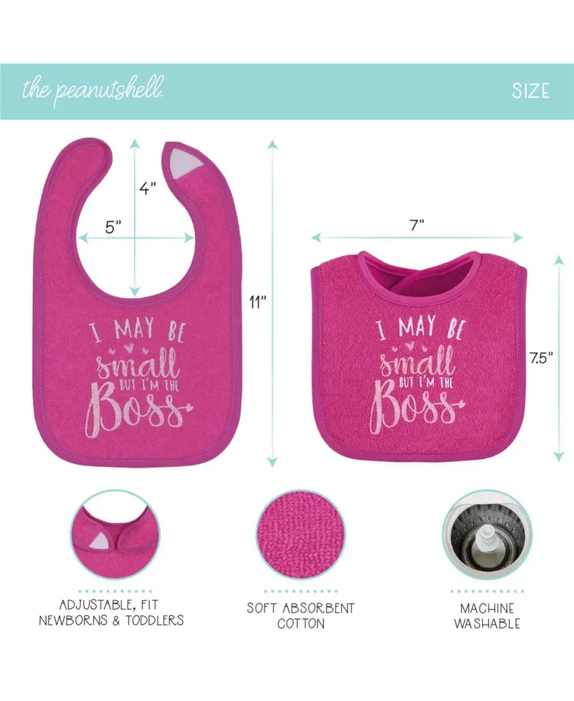 The Peanutshell Baby Girls Baby Terry Bibs, 18 Pack for Feeding, Teething, or Drooling Foods/Pastel