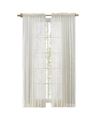 Ricardo Woven Lace Rod Pocket w/Header Curtain Panel 54"W x 63"L