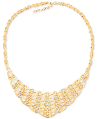 Graduated Openwork Statement Necklace in 14k Gold-Plated Sterling Silver, 17" + 2"