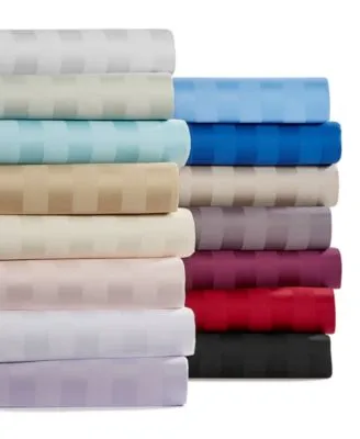 Charter Club Damask 1.5 Stripe 550 Thread Count 100 Cotton Sheet Sets Created For Macys