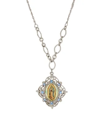 2028 Enamel Crystal Lady of Guadalupe Necklace