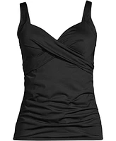 Lands' End Women's Dd-Cup V-Neck Wrap Underwire Tankini Swimsuit Top Adjustable Straps