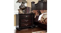 1 Piece Nightstand Only Traditional Dark Walnut Solid Wood 3-Drawers Ball Bearing Metal Glides