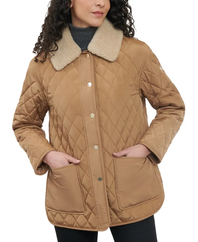 Michael Kors Women's Quilted Faux-Fur-Collar Anorak Puffer Coat