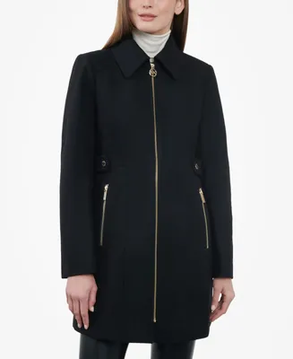Michael Kors Women's Petite Club-Collar Zip-Front Coat
