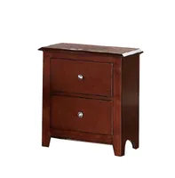 Simplie Fun Selma Nightstand With 2 Drawers Storage In Brown Finish