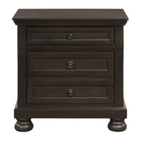 Transitional Design Nightstand Grayish Brown Finish Two Dovetail Drawers Bun Feet Wooden Furniture