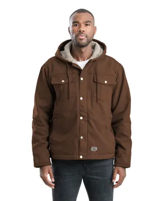 Berne Men's Vintage Washed Sherpa-Lined Hooded Jacket