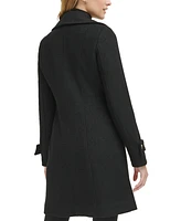Guess Women's Petite Notched-Collar Double-Breasted Cutaway Coat