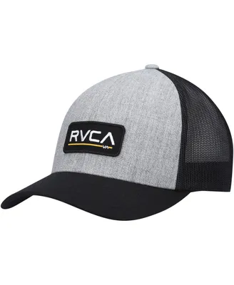 Men's Rvca Heathered Gray Ticket Trucker Iii Snapback Hat