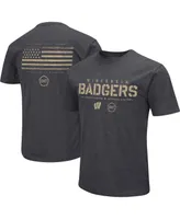 Men's Colosseum Heather Black Wisconsin Badgers Big and Tall Oht Military-Inspired Appreciation Playbook T-shirt