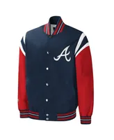 Men's G-iii Sports by Carl Banks Navy Atlanta Braves Title Holder Full-Snap Varsity Jacket