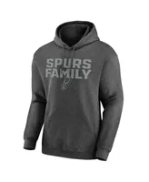 Men's Heathered Charcoal San Antonio Spurs Victory Earned Pullover Hoodie