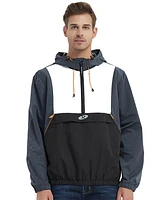 Rokka&Rolla Men's Pullover Mesh lined Windbreaker Anorak Jacket, up to 2XL