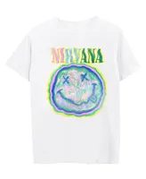 Merch Traffic Men's Nirvana Fuzzy Smiley Short Sleeves T-shirt