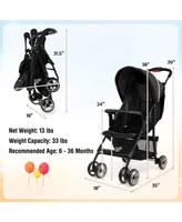 Foldable Lightweight Baby Stroller Kids Travel Pushchair 5-Point Safety System