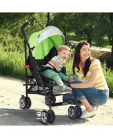 Costway Folding Lightweight Baby Toddler Umbrella Travel Stroller w/ Storage Basket