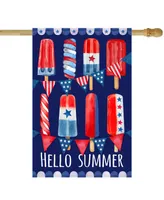 Hello Summer Patriotic Americana Popsicle Garden Flag 28" x 40"