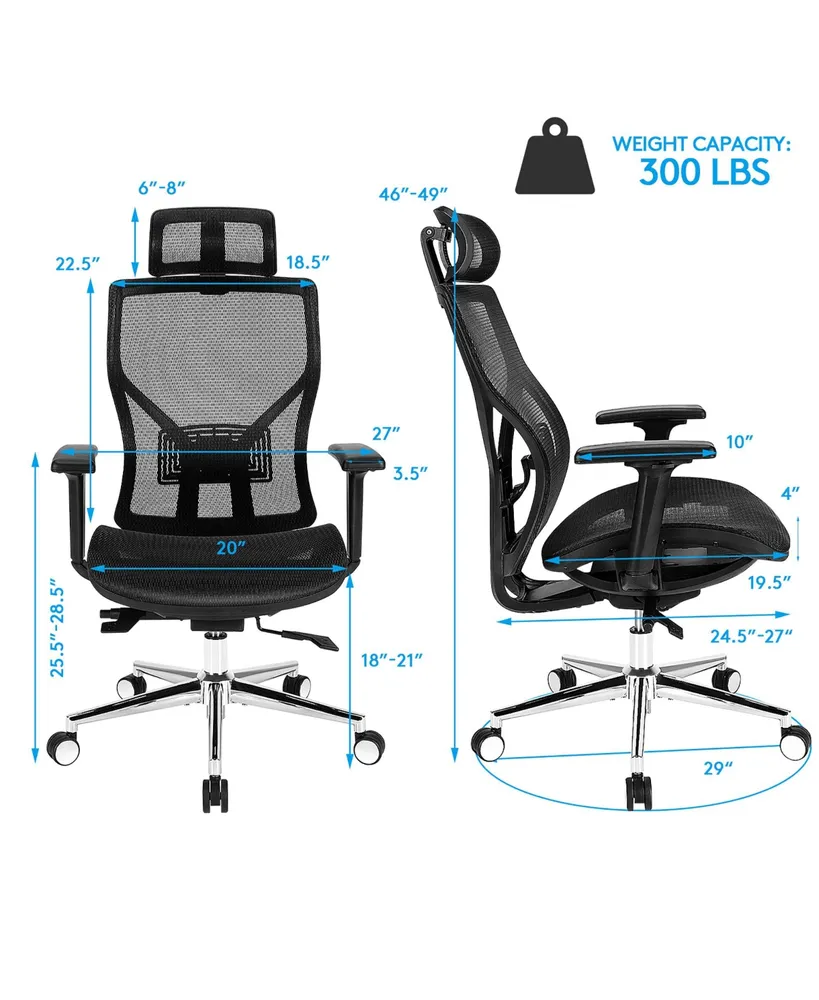Ergonomic Office Chair High-Back Mesh Chair Adjustable