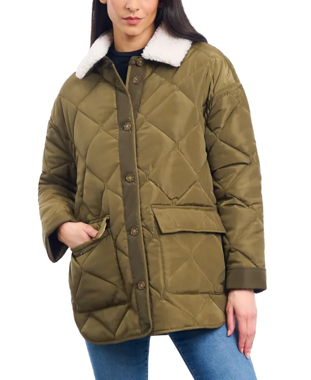 Lucky Brand Faux-Fur-Trim Hooded Puffer Coat - Macy's