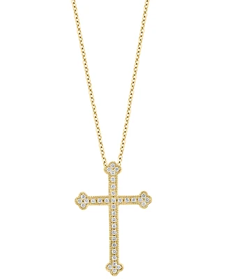 Effy Diamond Cross 18" Pendant Necklace (1/5 ct. t.w.) in 14k Gold